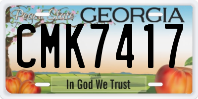 GA license plate CMK7417