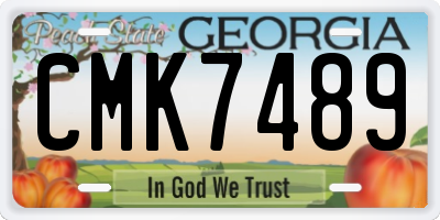 GA license plate CMK7489