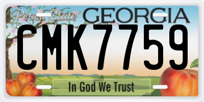 GA license plate CMK7759