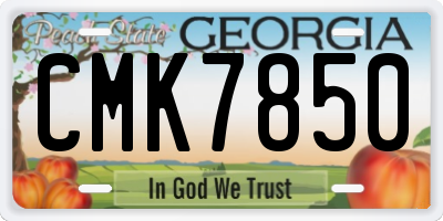 GA license plate CMK7850