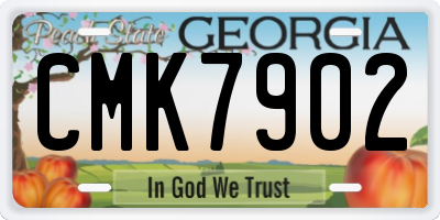 GA license plate CMK7902