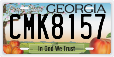 GA license plate CMK8157