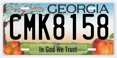 GA license plate CMK8158