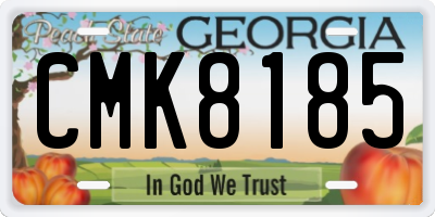GA license plate CMK8185