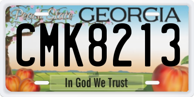 GA license plate CMK8213