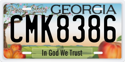 GA license plate CMK8386