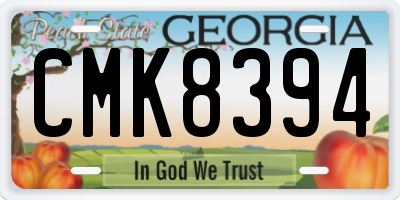 GA license plate CMK8394