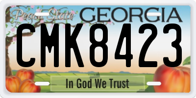 GA license plate CMK8423