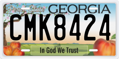 GA license plate CMK8424
