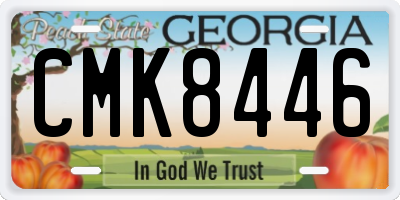 GA license plate CMK8446