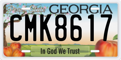 GA license plate CMK8617