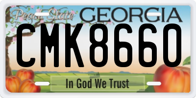 GA license plate CMK8660