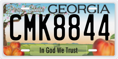 GA license plate CMK8844
