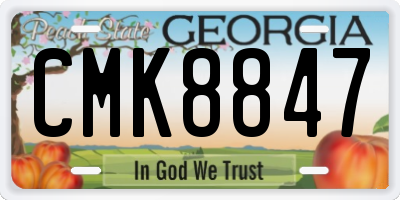 GA license plate CMK8847