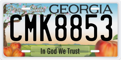 GA license plate CMK8853