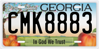 GA license plate CMK8883