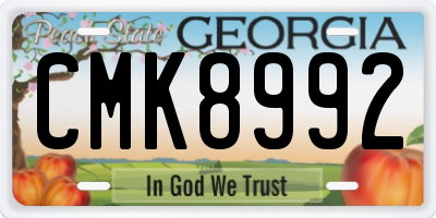 GA license plate CMK8992