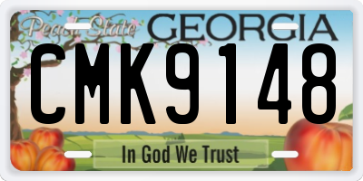 GA license plate CMK9148