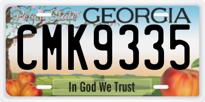 GA license plate CMK9335