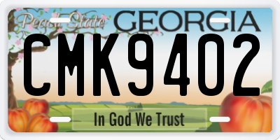 GA license plate CMK9402
