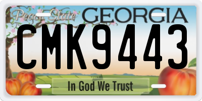 GA license plate CMK9443