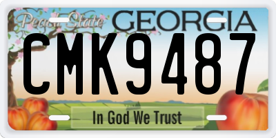 GA license plate CMK9487
