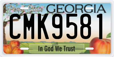 GA license plate CMK9581