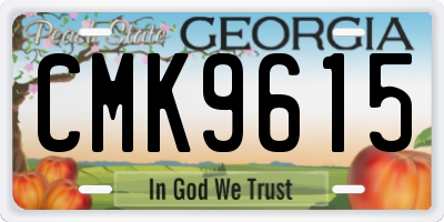 GA license plate CMK9615