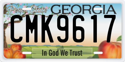 GA license plate CMK9617
