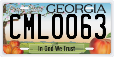 GA license plate CML0063