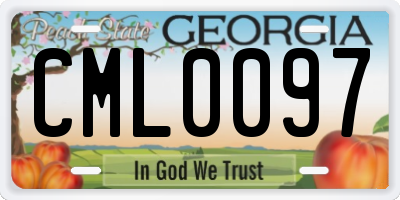 GA license plate CML0097