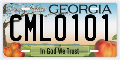 GA license plate CML0101