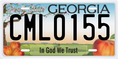 GA license plate CML0155