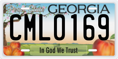 GA license plate CML0169