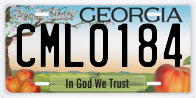 GA license plate CML0184
