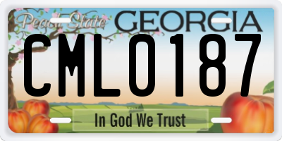 GA license plate CML0187
