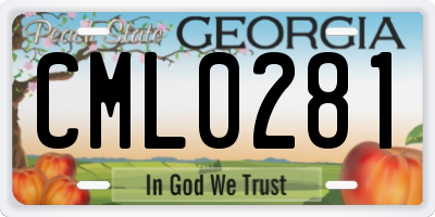 GA license plate CML0281