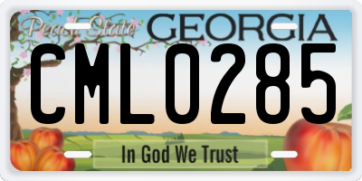 GA license plate CML0285