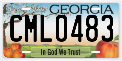 GA license plate CML0483