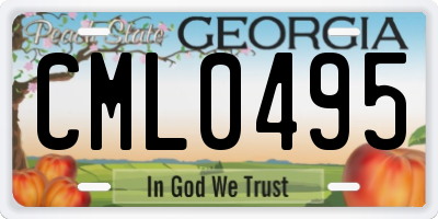GA license plate CML0495