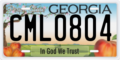 GA license plate CML0804