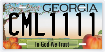 GA license plate CML1111