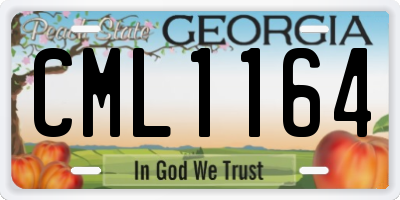 GA license plate CML1164