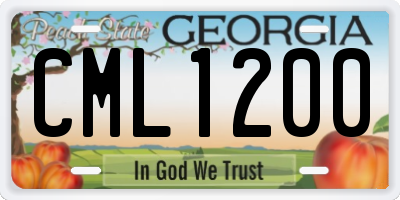 GA license plate CML1200