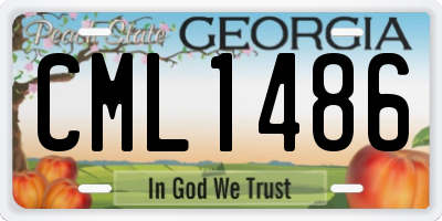 GA license plate CML1486