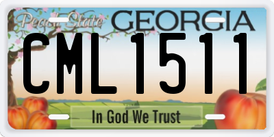 GA license plate CML1511