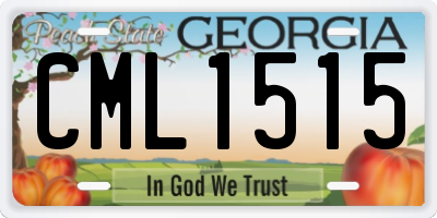 GA license plate CML1515