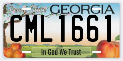 GA license plate CML1661