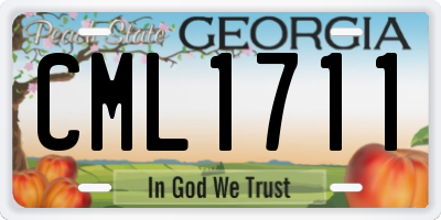 GA license plate CML1711