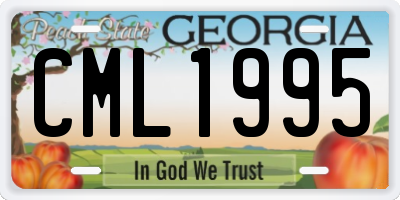 GA license plate CML1995